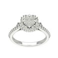 thumbnail image 1 of Araiya Sterling Silver Diamond Cluster Halo Ring (3/4 cttw, I-J Color, I2-I3 Clarity), Size 6.5, 1 of 1