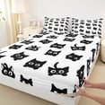 thumbnail image 3 of Castle Fairy Kids Children Black Cat Queen Sheet Sets,Gothic Animal Bed Set, 3 of 7