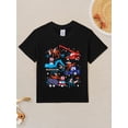 thumbnail image 3 of Boys' 4th of July Patriotic Construction Trucks T-Shirt - Red White & Blue Fireworks & American Flags Graphic, Soft Stretchy Comfort Fit, Machine Washable, 3 of 6