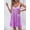 Purple, variant on Women's Champagne Gold Sequin Sleeveless V-Neck Mini Dress - Party Cocktail Evening Wear