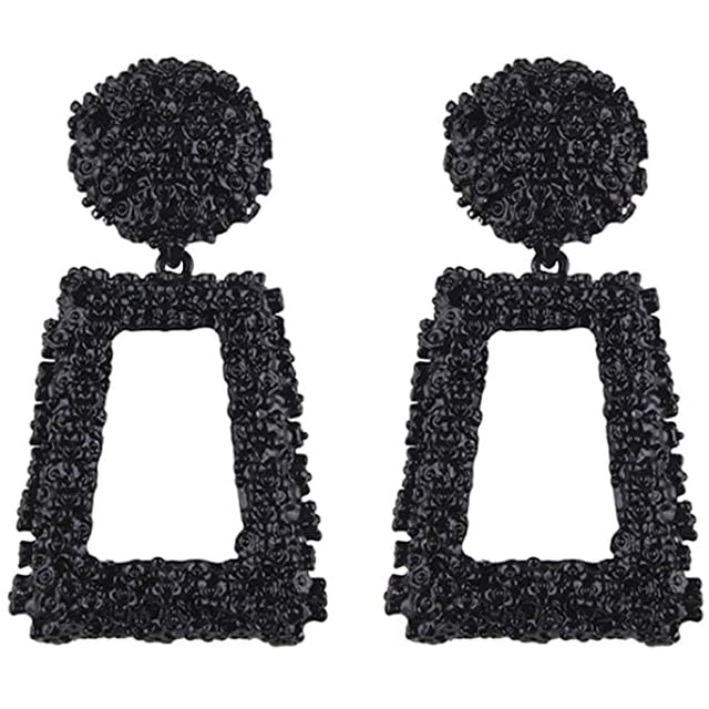 Rectangle Geometric Dangle Earrings, Fashion Statement Drop Earrings for Women
