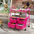 thumbnail image 2 of Costway Rolling Storage Cart with 4 Drawers & 2 Shelves Multipurpose Plastic Trolley on Wheels Hot Pink, 2 of 10