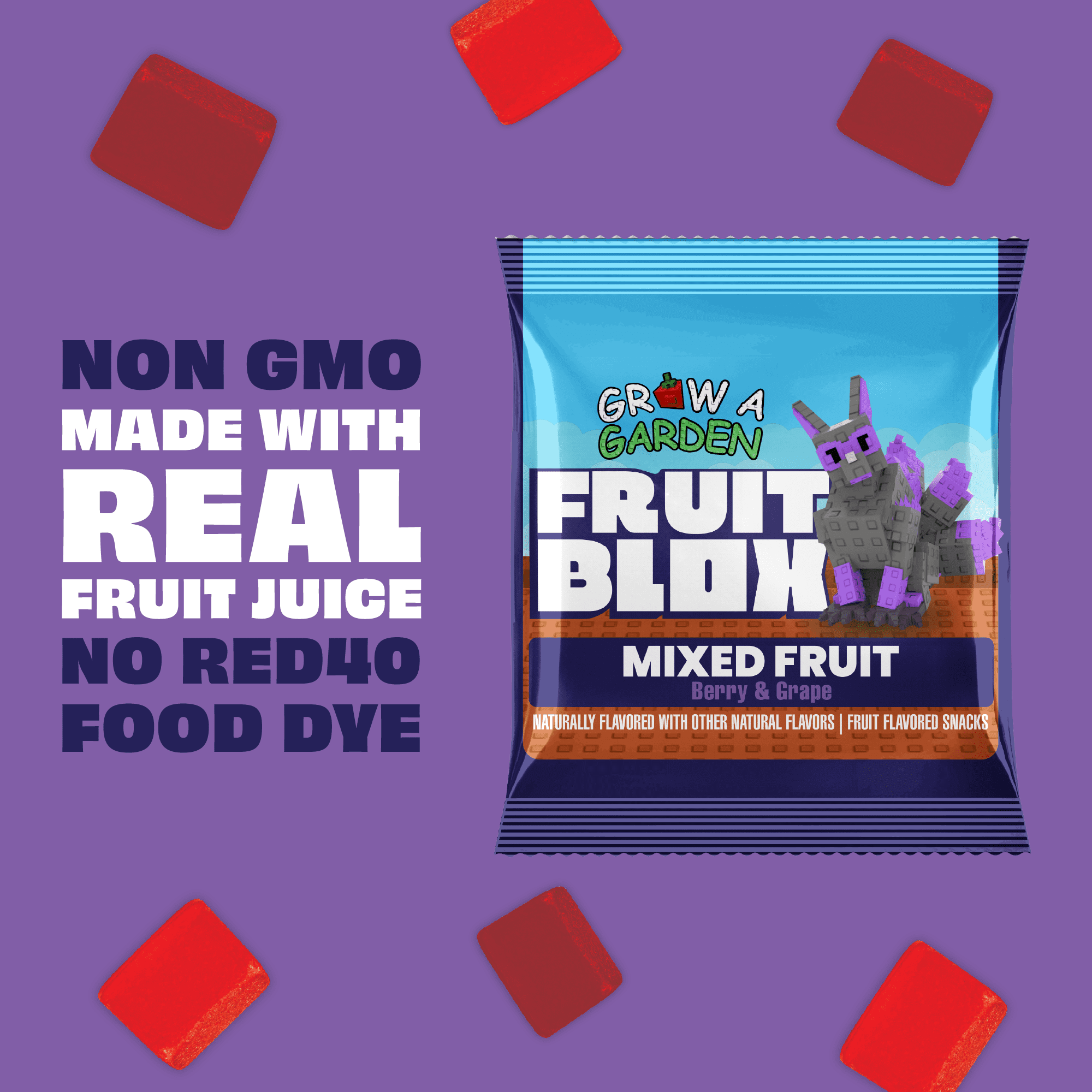 (3 pack) FruitBlox Mixed Fruit, Berry & Grape Snacks, 22 Count