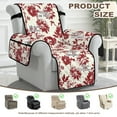 thumbnail image 4 of TSOVTHRID Vintage Floral White Print Recliner Slipcovers Non Slip Lazyboy Recliner Chair Cover Soft Reclining Sofa Slipcovers with Storage Pocket Furniture Protector Cover for Living Room, 4 of 7