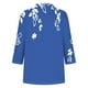 thumbnail image 2 of Camiseta de Solapa de Cuello en V de la Manga Superior de 3/4 de las Mujeres, Uso Diario Cómodo Casual, 2 of 5