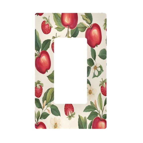 Yayeee Rocker Switch Wall Plate 1-Gang 4.6"x2.9" Home Decorative Outlet Cover, Apple Leaves Pattern