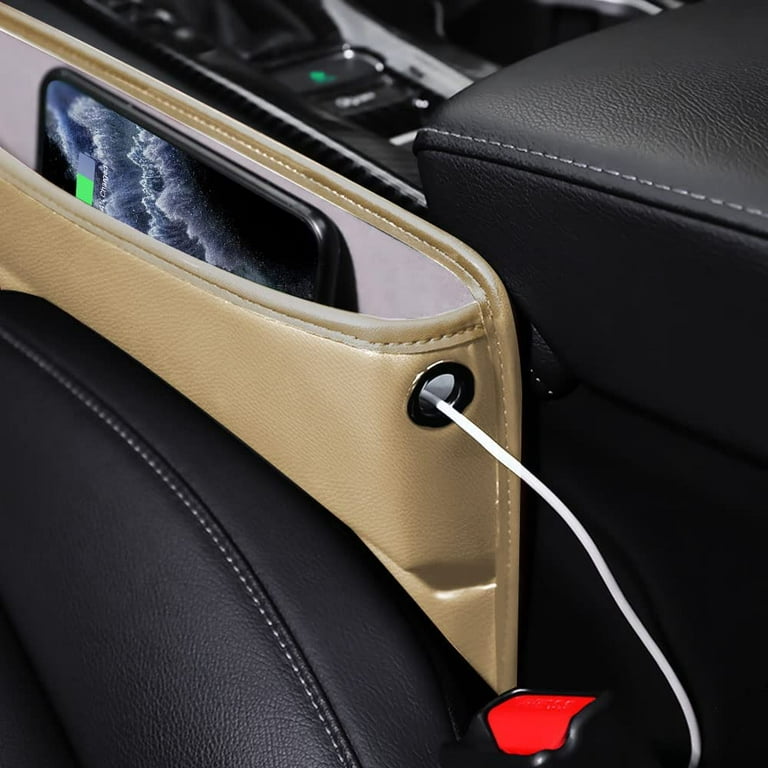 Car Seat Gap Filler Organizer, Car Side Organizer Seat Gap Filler,  Multifunctional Car Seat Organizer, PU Leather Console Side Pocket  Organizer for Cellphones, Cards, Wallets, Keys