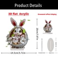 thumbnail image 3 of Easter Decoration, 2D Acrylic Silver Bunny Egg Print Desktop Ornament, for Living Room Bedroom Festival Ornaments, Not 3D, 3 of 8