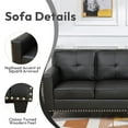 thumbnail image 4 of Gewnee 80" Faux Leather Sofa Counches,3-Seater Sofa with Nailhead Trim and Square Arms for Living Room,Black, 4 of 8