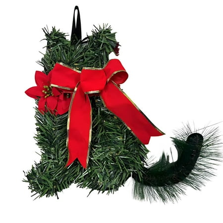 Christmas Cat Glowing Wreath Battery Operated Door Hanging Decor Festive Garland Indoor Outdoor Decoration Seasonal Display Lighted Feline Theme Party Decor Christmas Cat Glowing Wreath Battery Operated Door Hanging Decor Festive Garland Indoor Outdoor Decoration Seasonal Display Lighted Feline Theme Party Decor