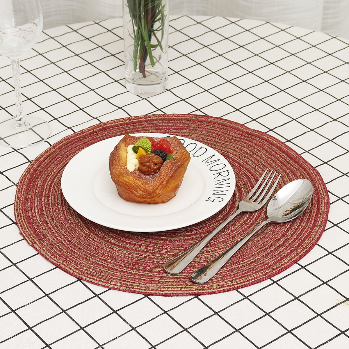 1pcs PVC Place Mats Coasters Dining Table Placemats Non-Slip Washable Table Mats