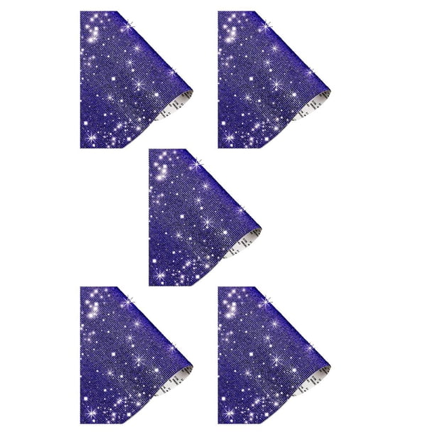 Scienceny Rhinestone Sheets Strong Stickiness Sticker Decorative Supplies Car Accessories Decorations DIY Exquisite Crafts for Phone cristal azul oscuro (12*20 CM) SS8 5piezas