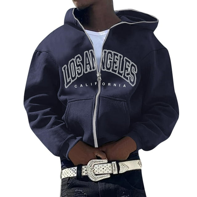 WILLBEST Sudaderas para Hombre, Suéter con Capucha para Hombre y Mujer, Estilo Europeo y con Personalidad, Bordado, Informal, Estilo Hop, Cárdigan, Abrigo Superior Grande