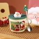 thumbnail image 4 of Taza navideña de cerámica de Papá Noel de 400 ml con tapa de silicona | Taza navideña para café y té | Regalo festivo para adultos y niños | Vaso duradero para celebraciones invernales, 4 of 7