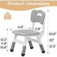 thumbnail image 6 of Eastvita Kids Chair 2 Pack H Adj 3 Levels Lightweight Stackable Grey Plastic Toddler Chairs With Ergonomic Design Non Slip ' Safe Durable For Children Ages 2 To 6 Home Classroom Nursery, 6 of 7
