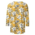 thumbnail image 5 of Jsaierl Women's 3/4 Length Sleeve Tops Plus Size Round Neck Shirts Fashion Print Ladies Blouses Flowy Dressy Tunic Top S-5XL, 5 of 6