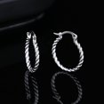 thumbnail image 1 of Boucles d'Oreilles Créoles Torsadées en Argent Sterling, 1 of 1
