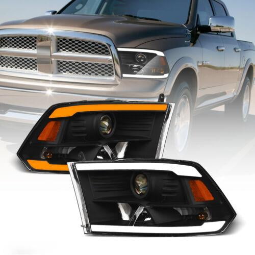 Switchback Sequential For 2009-2018 Ram Blk Projector Headlights w/LED Tube Bar