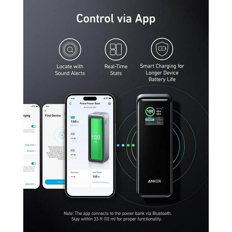 Anker Prime 27,650mAh USB-C Power Bank, 3-Port 250W, MacBook Anker Prime 27,650mAh USB-C Power Bank, 3-Port 250W, MacBook