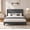 Dark Gray, variant on Einfach Queen Size Bed Frame with Classic Button Tufted Headboard, Upholstered Platform Bed Frame with Wingback Design, No Box Spring Needed, Light Grey