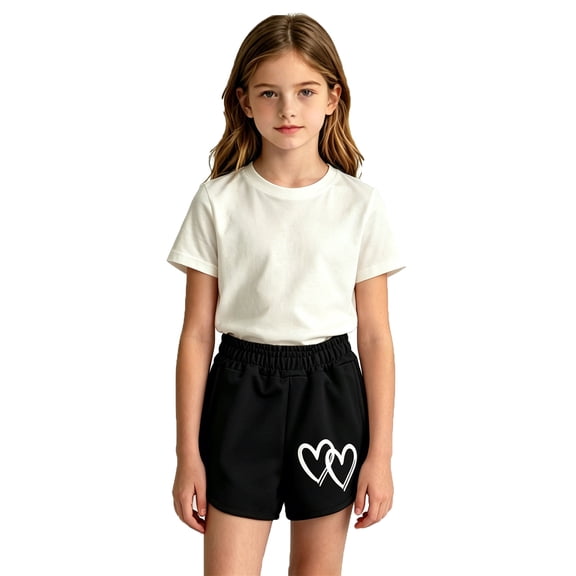 lnmuld Girls Summer Shorts Casual Loose Fit Pants for Play Everyday Comfort Size:7-8 Years