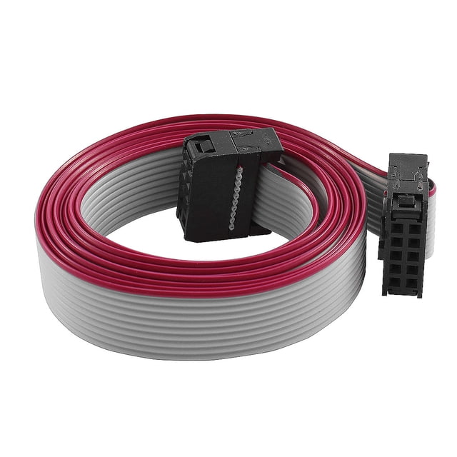 FC10P IDC Cable de extensión de datos de disco duro de 10 pines F/F, cable plano de cinta de 100 cm de largo para placa base