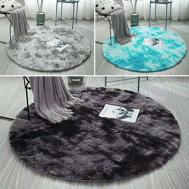 Round Tiedyed Tapered Carpet Living Room Bedroom Floor Mats Home