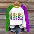 thumbnail image 2 of FrzhBrz Women's Mardi Gras Shirt Long Sleeve Tops for Women Graphic Tees Novelty Party Blouses Carnival Mask Print Plus Size Mardi Gras Outfit, 2 of 4