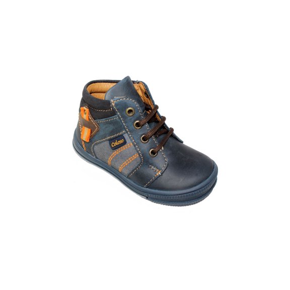 BOTAS TENIS CASUALES COLOSO NIÑO AZUL MARINO PIEL 3125 Leon 3125-p