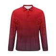 thumbnail image 5 of S-5X Mens Big & Tall Golf Shirts Long Sleeve Tshirts Shirt Plus Size Casual Gradient Printed Pullover Zipper Collar Breathable Athletic Workout Tops, 5 of 5