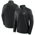 thumbnail image 4 of Men's Fanatics Black Minnesota Wild Authentic Pro Rink Raglan Quarter-Zip Pullover, 4 of 7