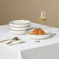 thumbnail image 3 of Onader Pasta Bowls Set of 4, 35oz Large Pasta Bowls for Serving, Wide Bowl Plates for Kitchen, Double Reactive Glaze, Microwave and Dishwasher Safe - Seashell White, 3 of 7