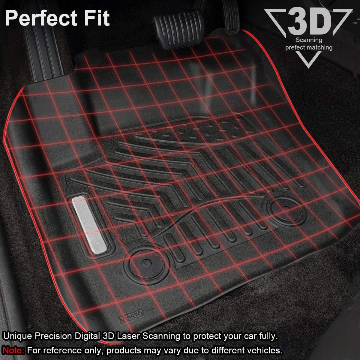RVNI TPE Rubber for 2015-2022 Chevy Colorado/GMC Canyon Crew Cab Floor Mats Set, All-Weather Protection
