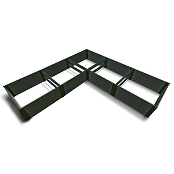 Weathered Wood Raised Garden Bed ‘L’ Shaped 12' x 12' x 22” – 1” profile