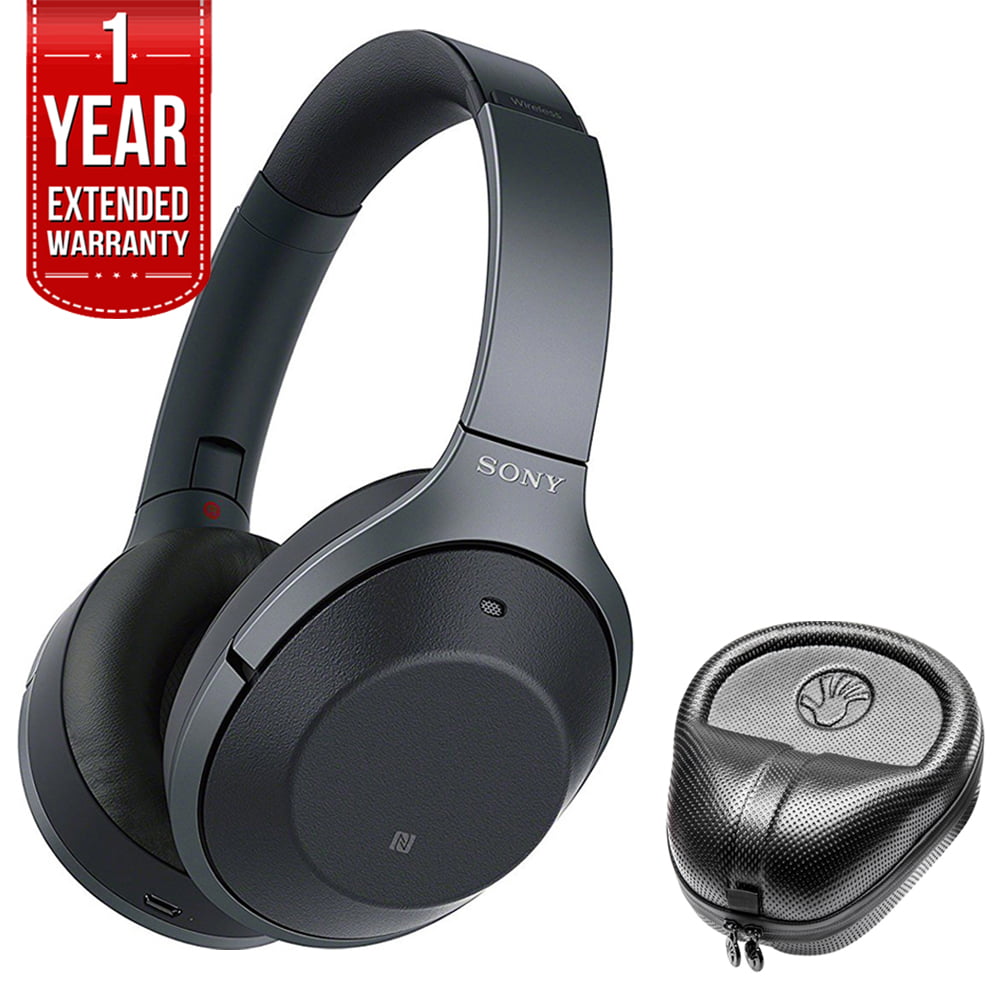 Sony WH1000XM2/B Premium Noise Cancelling Wireless Headphones (Black) +  HardBody PRO Full Sized Headphone Case (Black) + 1 Year Extended Warranty