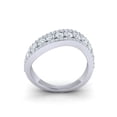 thumbnail image 3 of Genuine 2ctw Round Cut Diamond Prong 3Row Women's Bridal Wedding Band Ring Anniversary Solid 10K Gold J SI2, 3 of 3