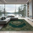 thumbnail image 2 of ODIKA 8'x10' Washable Area Rug Non-Slip Chair-Friendly Mat Graphic Seal Men Laurel Border Statement Funky Bathroom Designer for Dining Room, Large Office, Lounge, 2 of 7