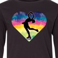 thumbnail image 4 of Inktastic Ice Skating Watercolor Heart Girls Long Sleeve Youth T-Shirt, 4 of 5