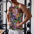 thumbnail image 5 of KLL Vintage Floral Print Men's Muscle Gym Workout Stringer Tank Tops Bodybuilding Fitness T-Shirts Tank Tops Men-Medium, 5 of 7