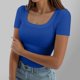 thumbnail image 1 of MKLEKYY Playeras De Algodon Mujer Camisetas De Manga Corta De Verano Para Mujer, Cuello Cuadrado, Acanaladas, Ajustadas, Informales, 231 Talla XXL, 1 of 3