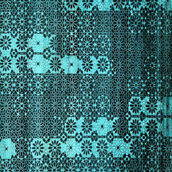 Ahgly Company Indoor Square Abstract Light Blue Modern Area Rugs, 6' Square