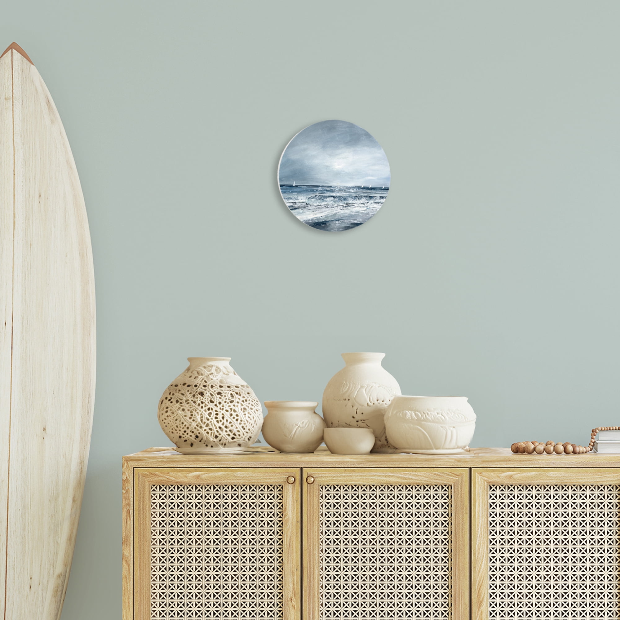 Stupell Industries Rough Sea Waves & Boats Circular Wall Plaque, design by Georgie Harrison