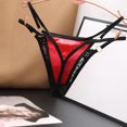 thumbnail image 3 of Gibobby Calzones de encaje para mujer Bragas de tanga de encaje hueco transparente de satén de cintura sexy para mujer(Vino,Talla única), 3 of 4