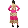 thumbnail image 4 of Bimba Women Long Cotton Kurti Pink Ladies Kurta Long-Sleeve Printed Floral Dress, 4 of 6