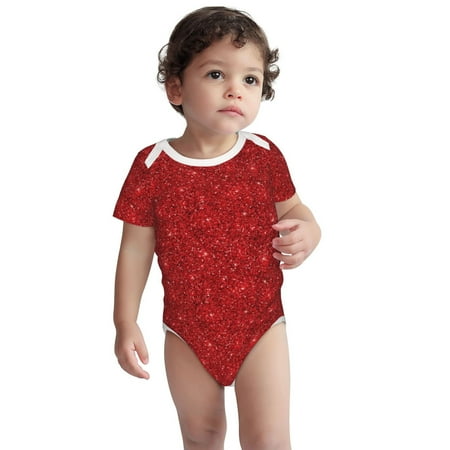 

Fotbe Red Glitter Pattern Unisex-baby Short-sleeve Bodysuit Short Sleeve Bodysuits One-piece 100% Organic Cotton for Infant Baby Boys Unisex-6 Months