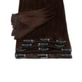 thumbnail image 4 of MY-LADY Clip in 100% Remy Human Hair Extensions 42Pcs Full Head Weft Highligh Hairpiece Long Straight #02 Dark Brown 24inch, 4 of 9