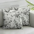 thumbnail image 2 of Shangniulu Black and White Throw Pillow Cushion Cover Pack of 2, Vintage Floral Pattern Victorian Classic Royal Inspired New Modern Art, Zippered Double-Side Digital Print Decor,Black and White, 2 of 6