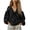 Black, variant on Women's Deep V Neck Tshirts Ruched Balloon Long Sleeves Tops Casual Spring Summer Loose Fit Oversized Blouse Tops Dark Green XXL
