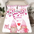 thumbnail image 6 of jejeloiu Cute Cartoon Gnome Bed Sheets,Romantic Gift King Sheets,Pink Heart Print Sheet Set For Girls,Luxury Bedroom Decor,4-Piece, 6 of 7