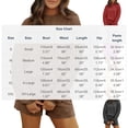 thumbnail image 3 of 2 Piece Ribbed Knit Loungewear Set Women's Long Sleeve Crew Neck Tops Elastic Waisted Shorts, Loose Comfortable Outfits Red S, 3 of 7